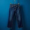 Premium Denim Jeans Hanging Display - High-quality Texture & Stitching, Metal Clips - Seamless White Background